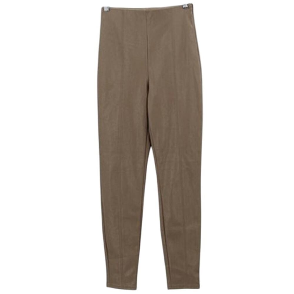 Aritzia Babaton Vegan Leather High Waisted Skinny Ankle Pants Legging Tan Size 0